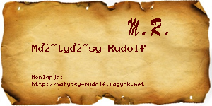 Mátyásy Rudolf névjegykártya